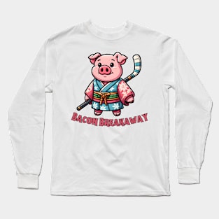 Ice hockey pig Long Sleeve T-Shirt